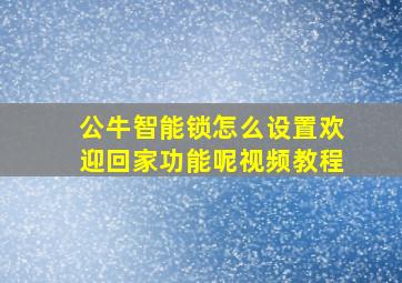 公牛智能锁怎么设置欢迎回家功能呢视频教程