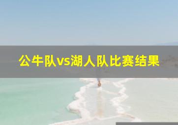 公牛队vs湖人队比赛结果