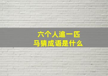 六个人追一匹马猜成语是什么