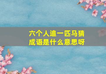 六个人追一匹马猜成语是什么意思呀