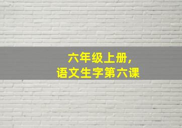 六年级上册,语文生字第六课