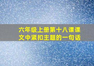 六年级上册第十八课课文中紧扣主题的一句话