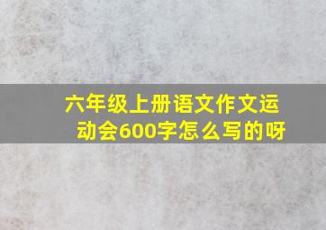 六年级上册语文作文运动会600字怎么写的呀