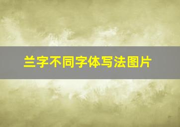 兰字不同字体写法图片