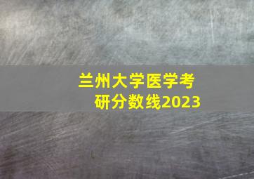 兰州大学医学考研分数线2023