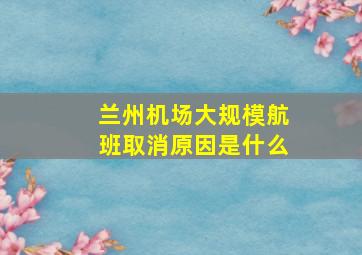 兰州机场大规模航班取消原因是什么