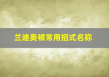 兰迪奥顿常用招式名称