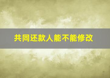 共同还款人能不能修改