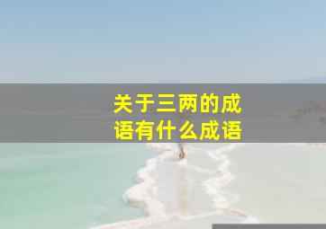 关于三两的成语有什么成语