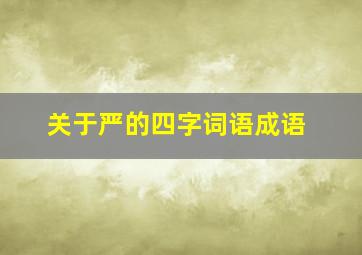 关于严的四字词语成语