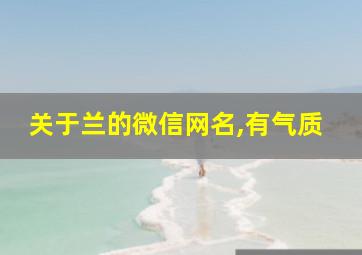 关于兰的微信网名,有气质