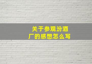 关于参观汾酒厂的感想怎么写