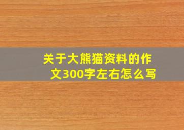 关于大熊猫资料的作文300字左右怎么写