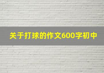 关于打球的作文600字初中