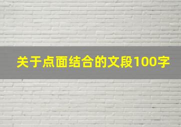 关于点面结合的文段100字