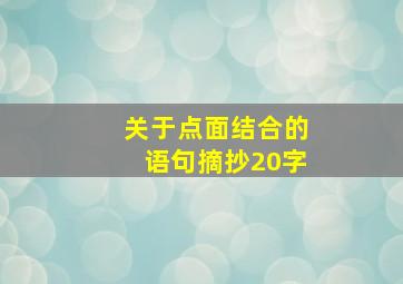 关于点面结合的语句摘抄20字