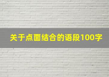 关于点面结合的语段100字