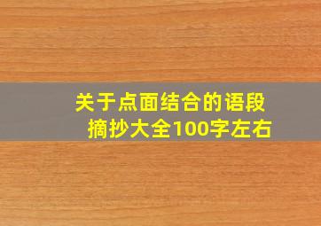 关于点面结合的语段摘抄大全100字左右