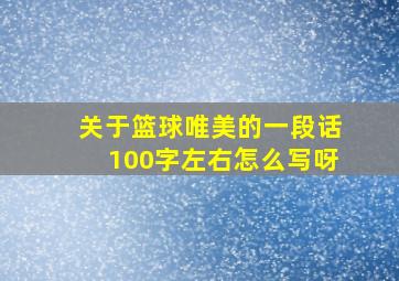 关于篮球唯美的一段话100字左右怎么写呀