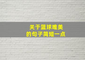 关于篮球唯美的句子简短一点