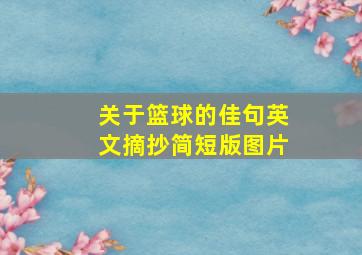 关于篮球的佳句英文摘抄简短版图片