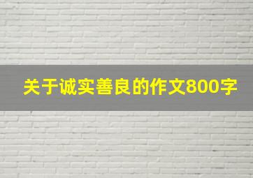 关于诚实善良的作文800字