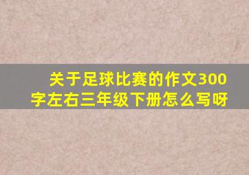 关于足球比赛的作文300字左右三年级下册怎么写呀