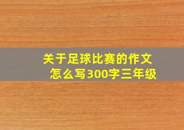 关于足球比赛的作文怎么写300字三年级