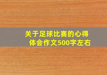 关于足球比赛的心得体会作文500字左右