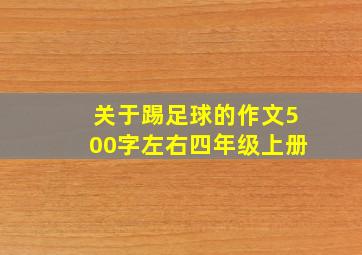 关于踢足球的作文500字左右四年级上册