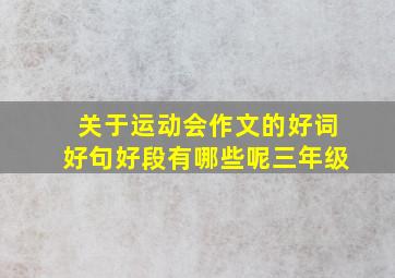 关于运动会作文的好词好句好段有哪些呢三年级