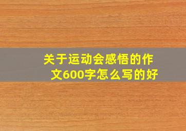 关于运动会感悟的作文600字怎么写的好