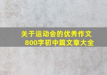 关于运动会的优秀作文800字初中篇文章大全