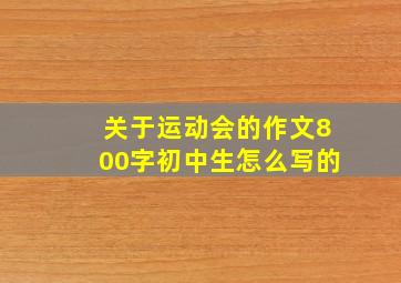 关于运动会的作文800字初中生怎么写的