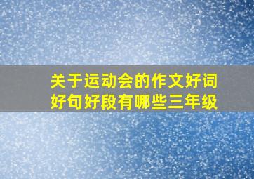 关于运动会的作文好词好句好段有哪些三年级