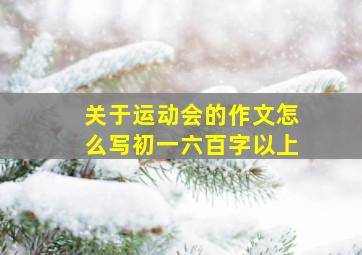 关于运动会的作文怎么写初一六百字以上