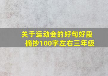 关于运动会的好句好段摘抄100字左右三年级