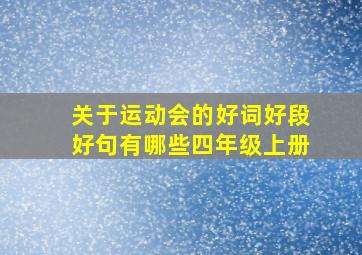 关于运动会的好词好段好句有哪些四年级上册