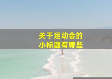 关于运动会的小标题有哪些