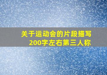 关于运动会的片段描写200字左右第三人称