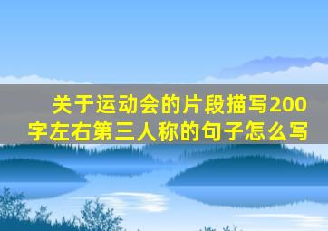 关于运动会的片段描写200字左右第三人称的句子怎么写