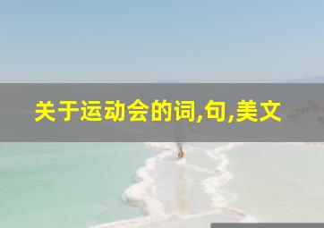 关于运动会的词,句,美文