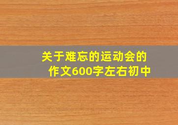 关于难忘的运动会的作文600字左右初中