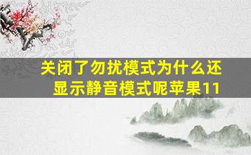 关闭了勿扰模式为什么还显示静音模式呢苹果11