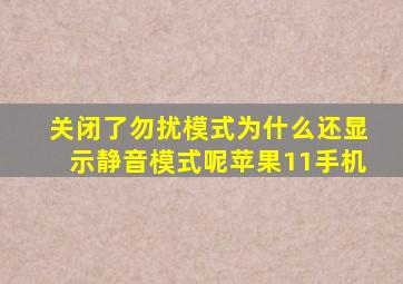 关闭了勿扰模式为什么还显示静音模式呢苹果11手机