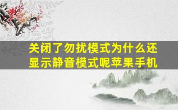 关闭了勿扰模式为什么还显示静音模式呢苹果手机