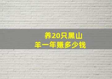 养20只黑山羊一年赚多少钱