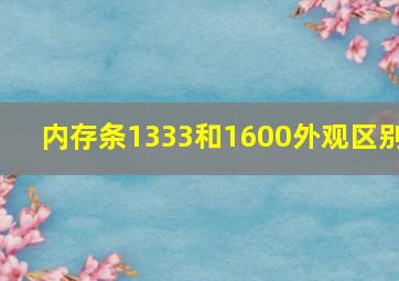 内存条1333和1600外观区别