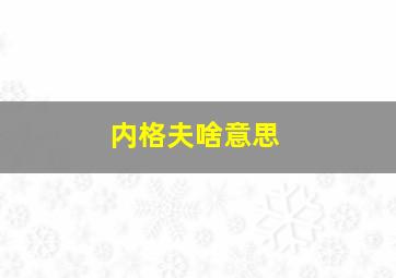 内格夫啥意思