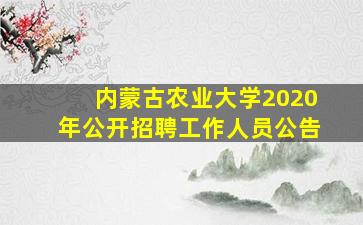 内蒙古农业大学2020年公开招聘工作人员公告